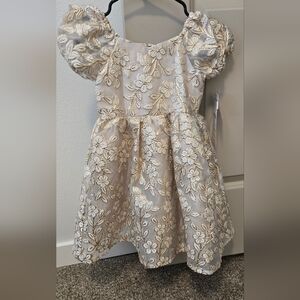 Rare Editions Girls Gold Party Dress Size 5 New With Tags